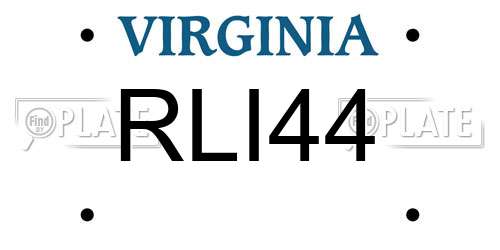 RLI44 Virginia License Plate