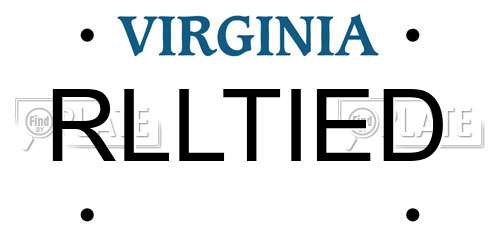 RLLTIED Virginia License Plate