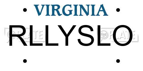 RLLYSLO Virginia License Plate