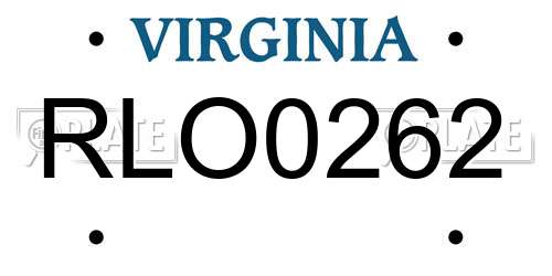 RLO0262 Virginia License Plate