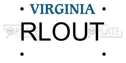 RLOUT Virginia License Plate