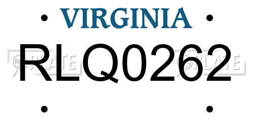 RLQ0262 Virginia License Plate