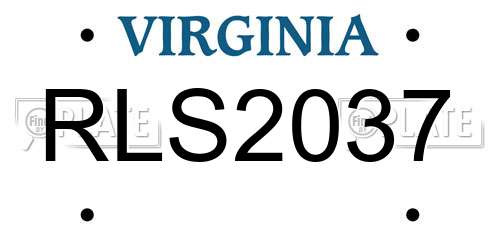RLS2037 Virginia License Plate