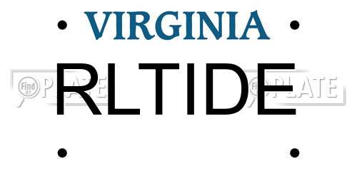 RLTIDE Virginia License Plate