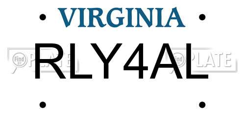 RLY4AL Virginia License Plate