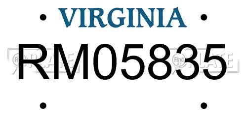 RM05835 Virginia License Plate
