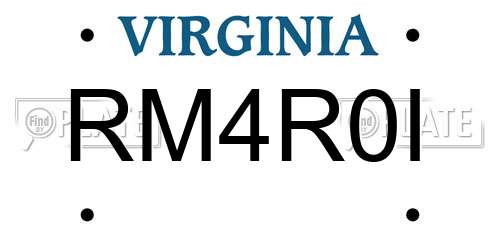RM4R0I Virginia License Plate