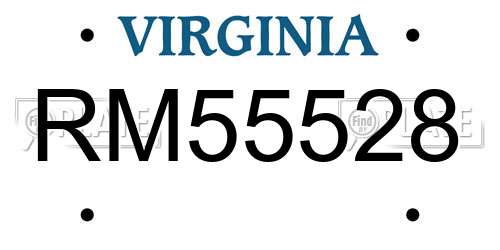 RM55528 Virginia License Plate