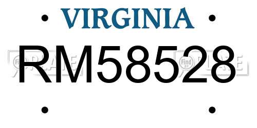 RM58528 Virginia License Plate