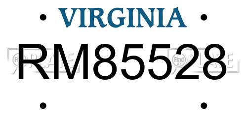 RM85528 Virginia License Plate