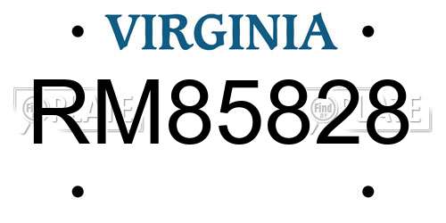 RM85828 Virginia License Plate
