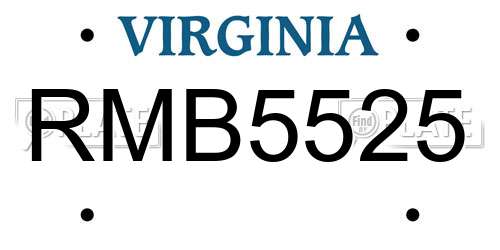 RMB5525 Virginia License Plate