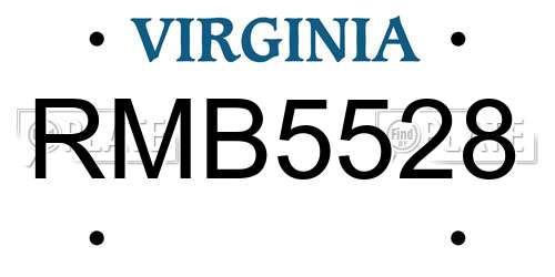 RMB5528 Virginia License Plate