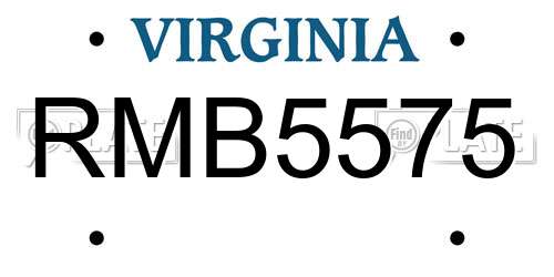 RMB5575 Virginia License Plate