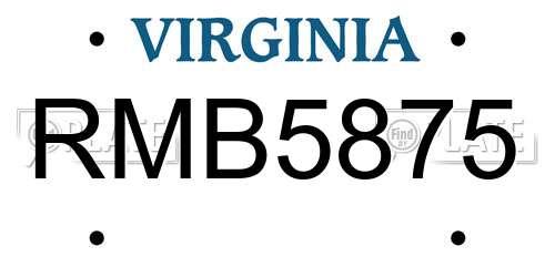 RMB5875 Virginia License Plate