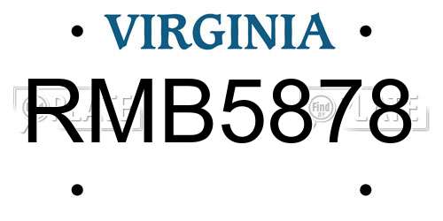 RMB5878 Virginia License Plate