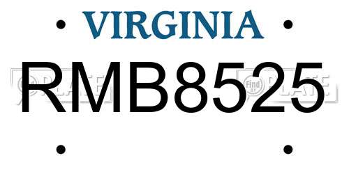 RMB8525 Virginia License Plate