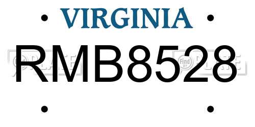 RMB8528 Virginia License Plate