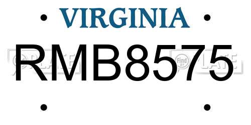 RMB8575 Virginia License Plate