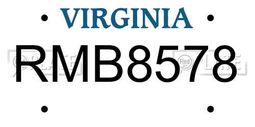 RMB8578 Virginia License Plate