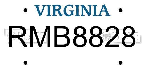 RMB8828 Virginia License Plate