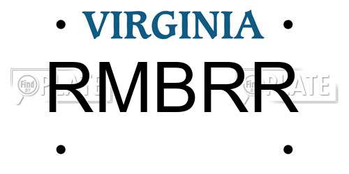 RMBRR Virginia License Plate