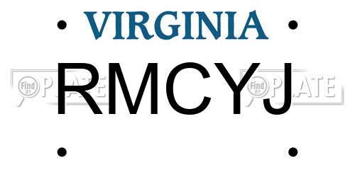 RMCYJ Virginia License Plate