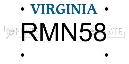 RMN58 Virginia License Plate