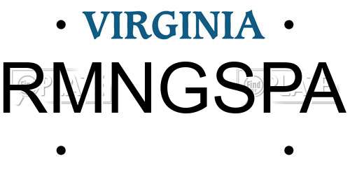 RMNGSPA Virginia License Plate