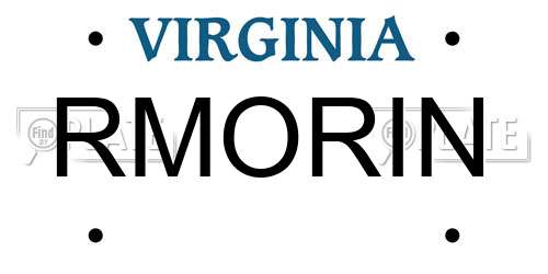 RMORIN Virginia License Plate