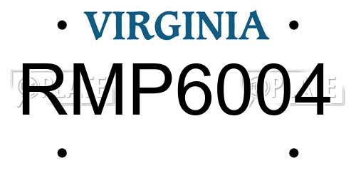 RMP6004 Virginia License Plate
