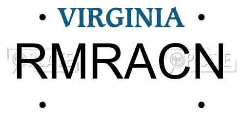 RMRACN Virginia License Plate