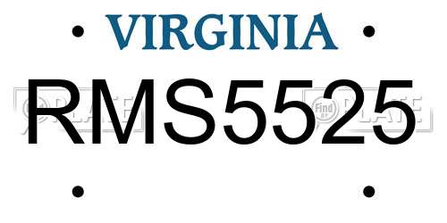 RMS5525 Virginia License Plate