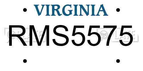 RMS5575 Virginia License Plate