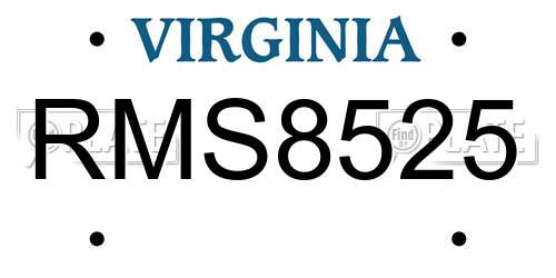 RMS8525 Virginia License Plate