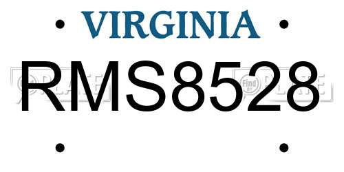RMS8528 Virginia License Plate