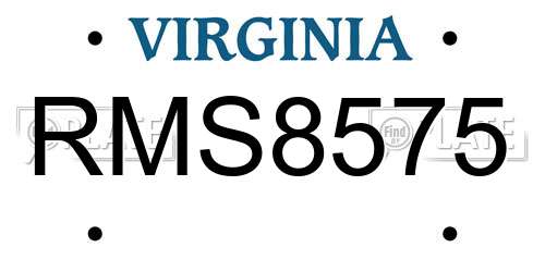 RMS8575 Virginia License Plate