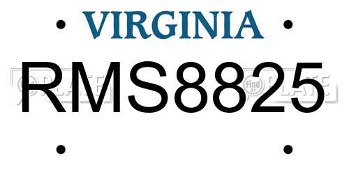 RMS8825 Virginia License Plate