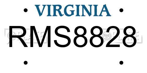 RMS8828 Virginia License Plate