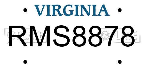 RMS8878 Virginia License Plate