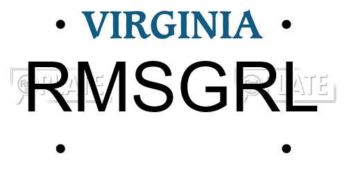 RMSGRL Virginia License Plate