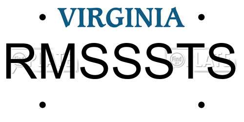 RMSSSTS Virginia License Plate