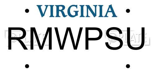 RMWPSU Virginia License Plate