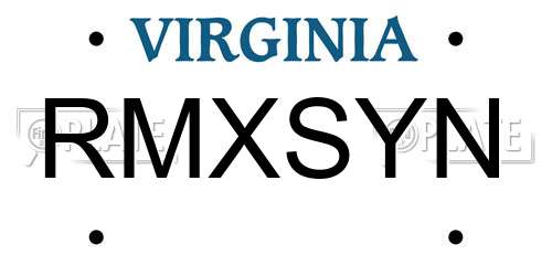 RMXSYN Virginia License Plate