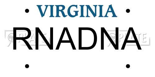 RNADNA Virginia License Plate