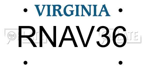 RNAV36 Virginia License Plate