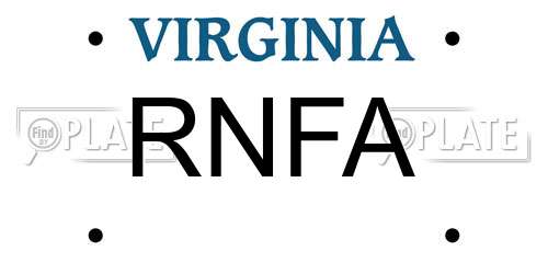 RNFA Virginia License Plate