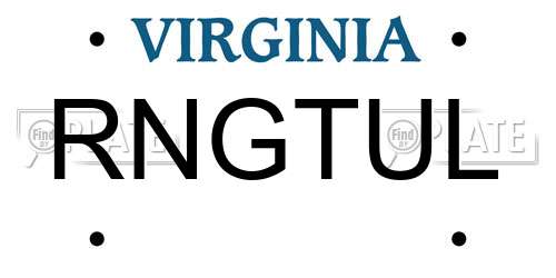 RNGTUL Virginia License Plate