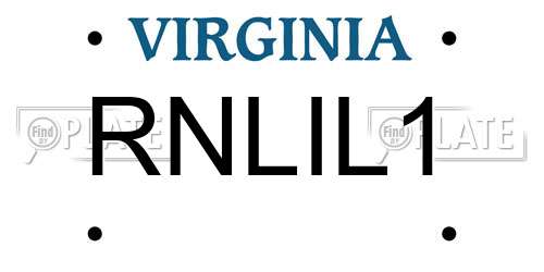 RNLIL1 Virginia License Plate