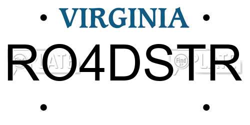 RO4DSTR Virginia License Plate